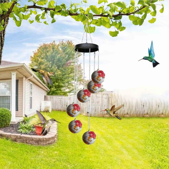 QTBIUQ Wind Chimes Hummingbird Feeders for Garden Yard Patio Decoration Orange