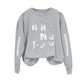 thumbnail image 1 of QTBIUQ Women Fashionable Loose Casual Printed Long Sleeved Sweatshirt Top Gray, 1 of 5