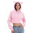 thumbnail image 1 of QTBIUQ Women Hoodies Sweatshirts Clothes Teen Girl Fall Casual Drawstring Jackets with Pockets Pink, 1 of 7