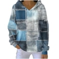 thumbnail image 1 of QTBIUQ Women Printing Blouses Long Sleeve Pockets Casual Fashion Hooded Sweatshirt Blue, 1 of 5