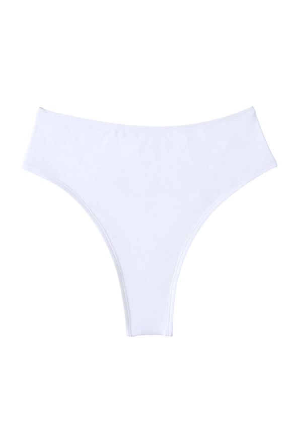 Womens Bikini Swim Thong Bottom Briefs Solid Color High Cut Swimwear Swimsuit Bottoms