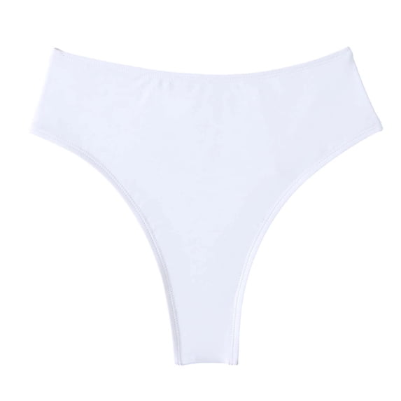 QTBIUQ Womens Bikini Swim Thong Bottom Briefs Solid Color High Cut Swimwear Swimsuit Bottoms