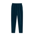 thumbnail image 1 of QTBIUQ Womens Solid Color Large Size Casual Running Fitness Sports Pants with Three Pockets Workout Jogger Pants Dark Blue, 1 of 5