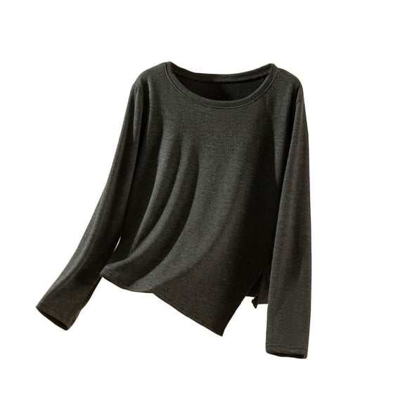 QTBIUQ Womens Tops Lightweight Pullover Long Sleeve Loose Sweatshirt Casual Warm Spring Top Black