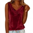 thumbnail image 1 of QTBIUQ Womens Velvet Sleeveless Tank Top Cowl Neck Blouse Elegant Dressy Tunic Casual Shirt Red, 1 of 7