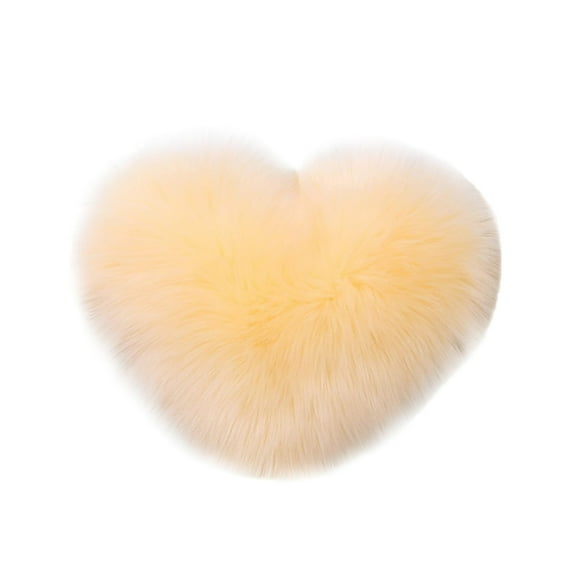 QTBIUQ fluffys Heart Throw Pillows, Shaggys Decorative Pillow for Sofa Couch Bed, Cute Room Decor Gifts for Women - Decorations for Valentines Day Mother Day Christmas Yellow