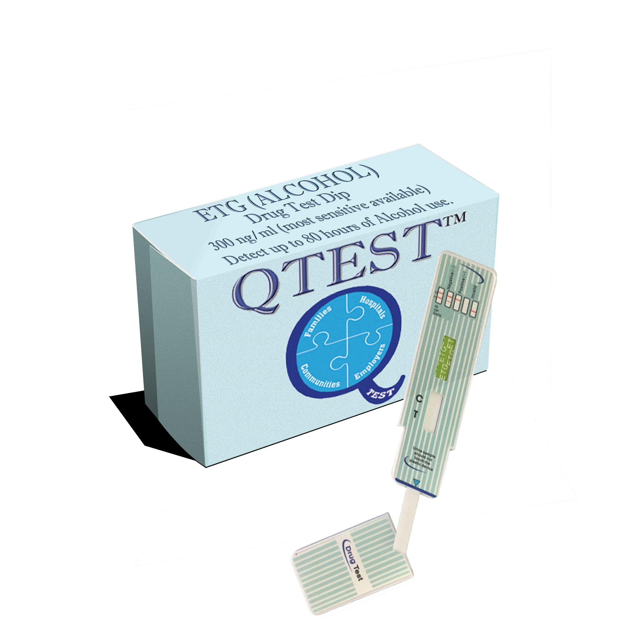 QTEST ETG Alcohol Urine Test Kit, Detects Alcohol Use Upto 80 Hours (10