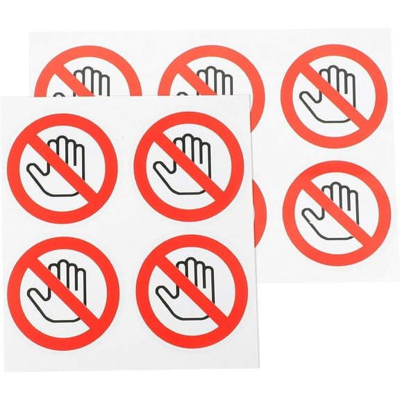 QTH 10pcs Do Not Touch Stickers Do Not Use Hand Sign Decals Self Adhesive Peel and Stick Warning Sign Round Vinyl Decal for Glass Door or Window 2.5cm