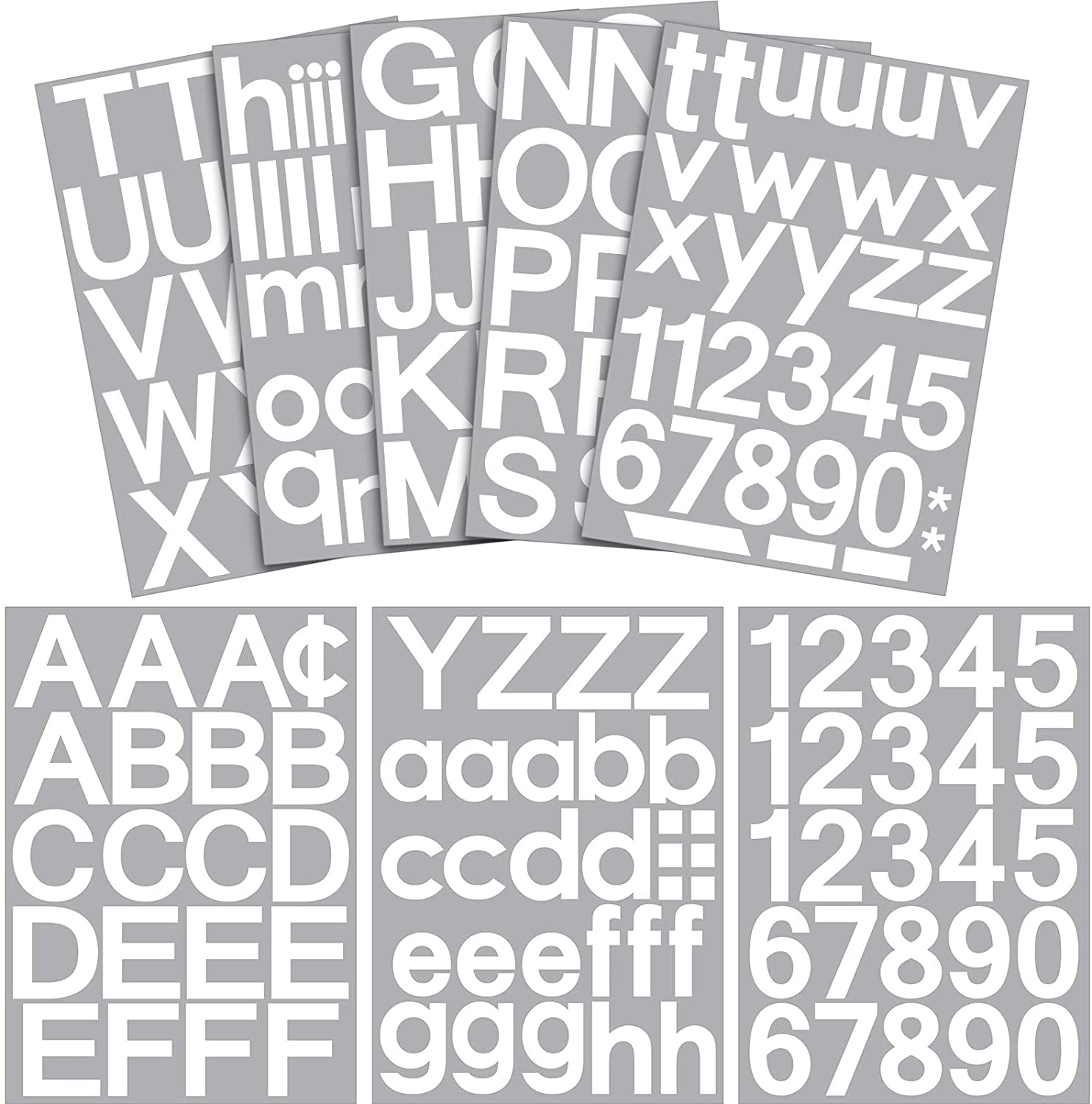 QTH 202 Pieces Self-Adhesive Vinyl Letters Numbers Kit, Mailbox Numbers Sticker for Mailbox, Signs, Window, Door, Cars, Trucks, Home, Business, Address Number (White,3 Inch)
