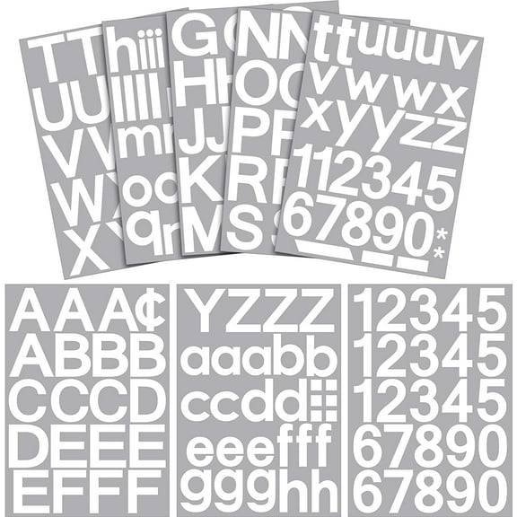 QTH 202 Pieces Self-Adhesive Vinyl Letters Numbers Kit, Mailbox Numbers Sticker for Mailbox, Signs, Window, Door, Cars, Trucks, Home, Business, Address Number (White,3 Inch)