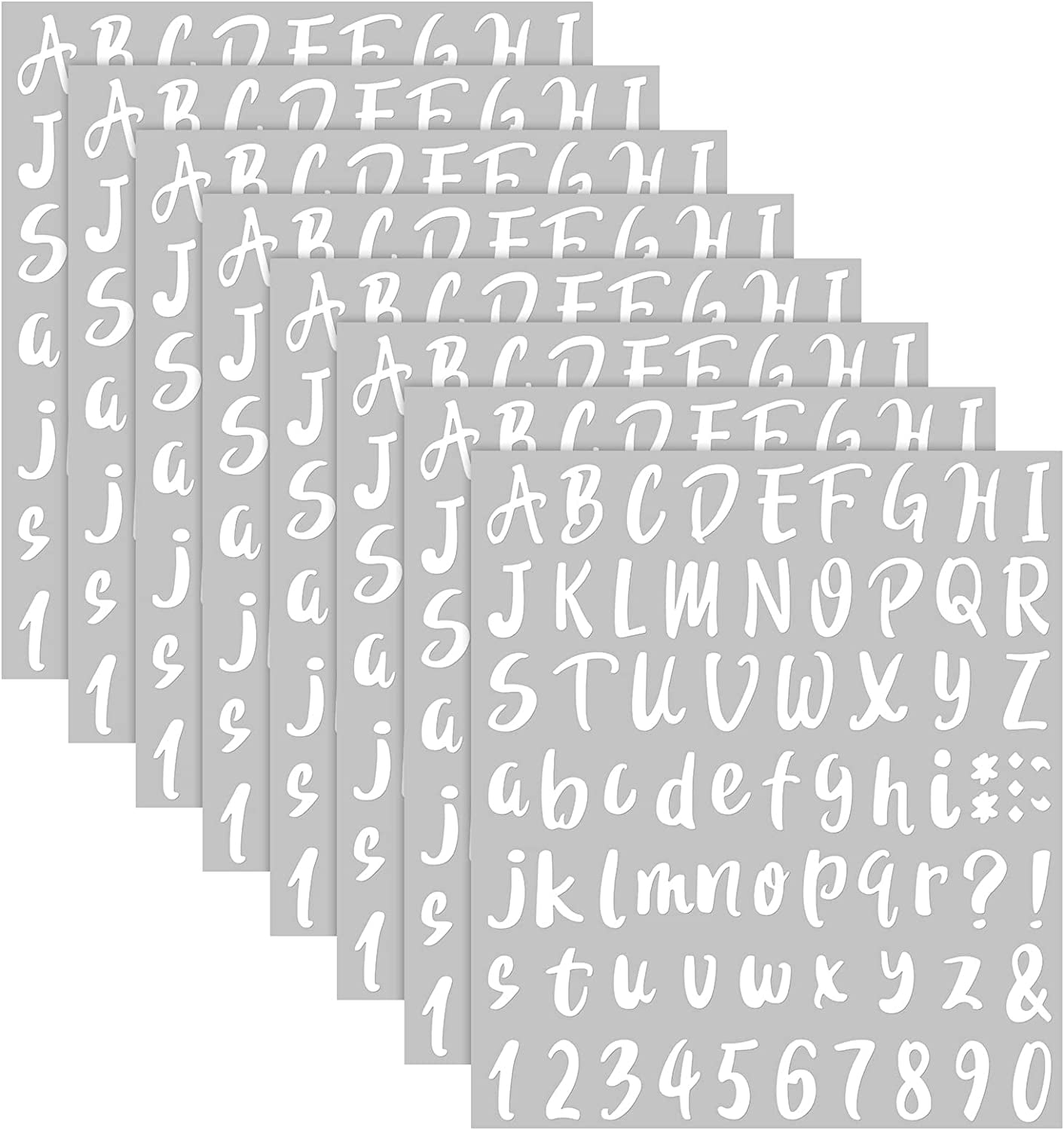 QTH 576 Pieces 8 Sheets Graduation Cap Self Adhesive Vinyl Letter Alphabet Number Stickers Mailbox Numbers Sticker, Decals for Classroom Decor, Sign, Door, Business (White, 3 Inch)