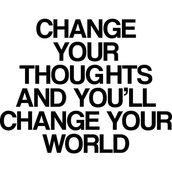 QTH Change Your Thoughts and You'll Change Your World Wall Sticker Inspirational Wall Decal Motivational Office Decor Quote Wall Art Vinyl Wall Decal School Classroom Gym Words and Saying