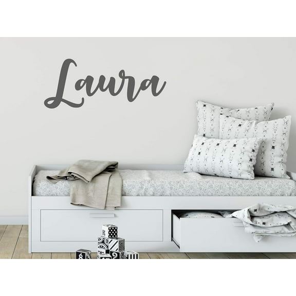QTH Decorative Wall Vinyl Personalised Name 2 | 90 x 40 cm | Adhesive Sticker | Decorative Elegant Design