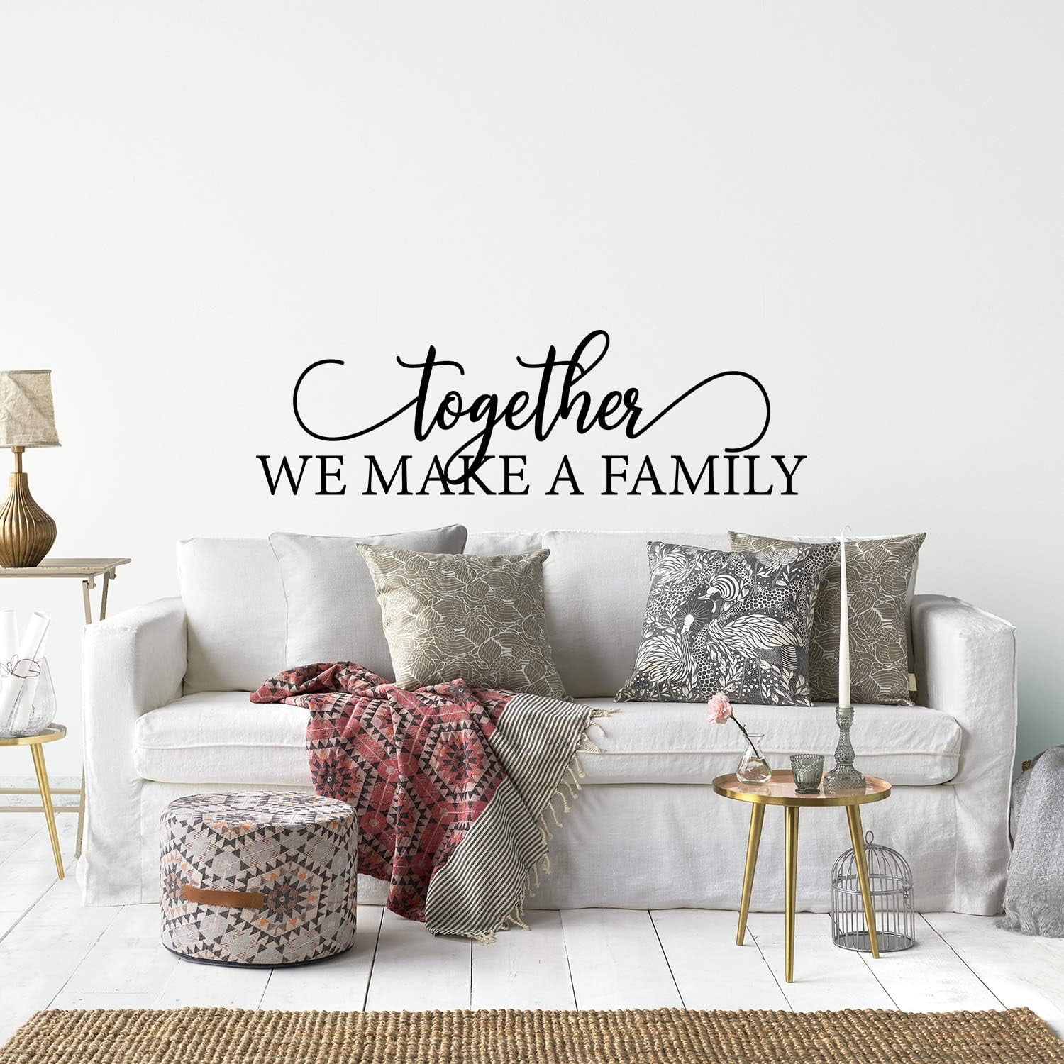 QTH Family Wall Decals for Living Room Decor Family Wall Decor Wall Stickers Decorations Art Bedroom Wall Decor Quotes Love Decals for Home Word Sayings Home Gifts