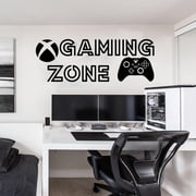 QTH Gaming Zone for Game Controller Wall Decal Playroom Bedroom Ps Game Wall Sticker Room Vinyl Home Decor,56cmwidex20cmhigh,Black