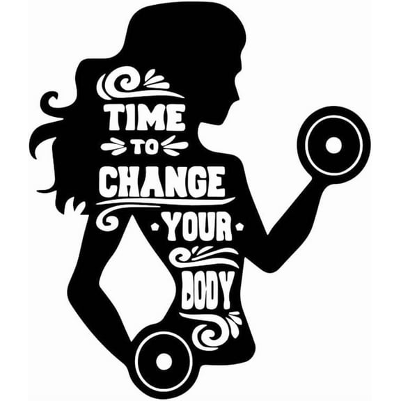 QTH Girls Gym Bodybuilding Wall Decal Removable Wall Art Wallpaper Wall Mural Art