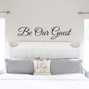 QTH Be Our Guest - Large Wall Decals for Door Family Decal Quote Word Sayings Sticker Sign Family Decor Removable Vinyl for Office Guest Room Home 36x9 Inches