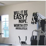 QTH HUAIyinSTO Art Absolutely Fitness Motivation Wall Quotes Poster Decals Large Gym Boxing Decor Letters Wall Sticker 4260Cm