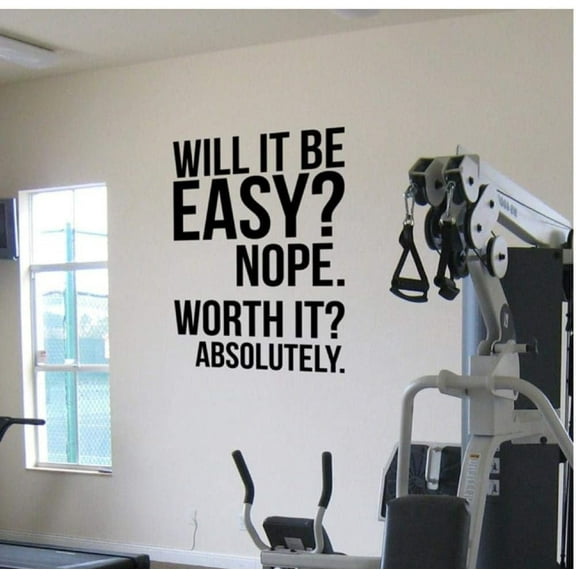 QTH HUAIyinSTO Art Absolutely Fitness Motivation Wall Quotes Poster Decals Large Gym Boxing Decor Letters Wall Sticker 4260Cm