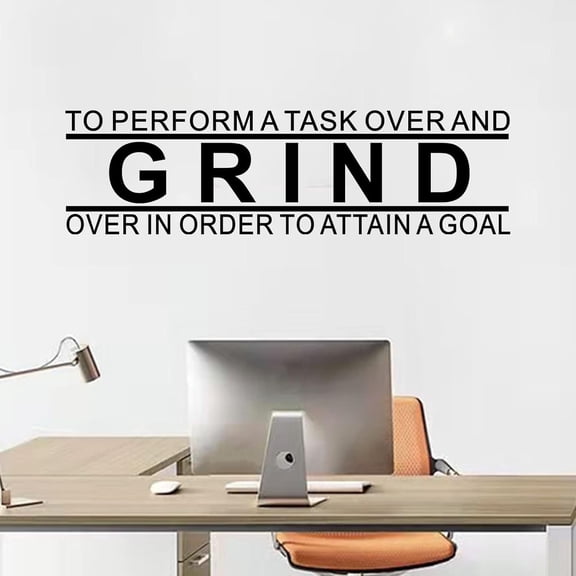 QTH Inspirational Wall Decals, Office Wall Decals, Gym Quotes Motivational Positive Sports Workout Exercise Fitness Women Posters Business Success Garage Vinyl Art Decor Home Stickers Grind 25"X7"