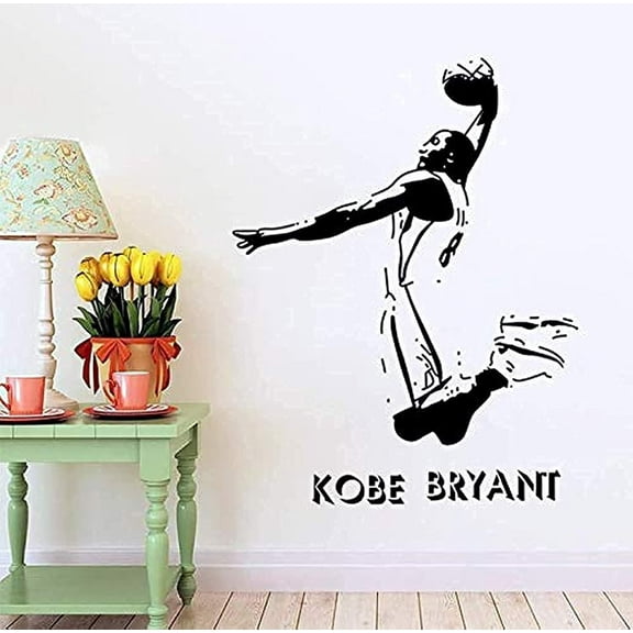 QTH Kobe Bryant Poster Decal Sports Wall Stickers NBA Basketball Player Wall Stickers DIY Art Home Decor Bedroom Wallpaper-55X100CM TT01