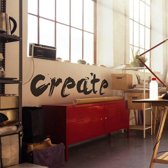 QTH Large Create Inspirational Wall Decal Motivational Office Decor Quote Creative DIY Inspired Motivated Positive Wall Art Class Vinyl Sticker Wall Decal School Classroom Decor