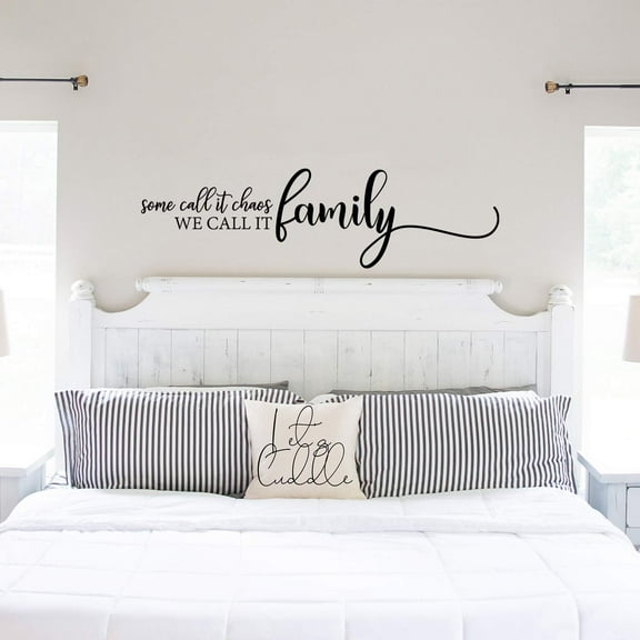 QTH Large Family Wall Decals for Living Room Decor Family Wall Decor Wall Stickers Decorations Home Art Bedroom Love Decals Quotes Word (Some Call It Chaos We Call It Family)