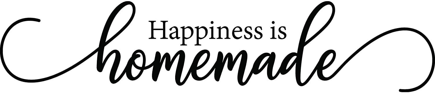 QTH Large Happiness is Homemade Wall Decals for Bedroom Family Decal Quote Word Sayings Sticker Sign Family Decor Removable Vinyl for Living Room Home 32x7 Inches