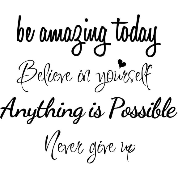 QTH Large Inspirational Quote Wall Decals, Removable Positive Saying Wall Lettering Stickers, Motivational Word Decal Peel and Stick for Classroom Home Living Room Bedroom Office DIY Wall Art Decor