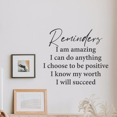 QTH Large Reminder I Am Amazing I Can Do Anything Wall Sticker Inspirational Wall Decal Motivational Office Decor Quote Wall Art Vinyl Wall Decal Classroom Gym Words Saying