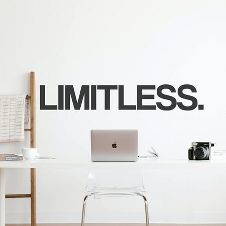 QTH Limitless Wall Decal Sticker Quote for Office Home Gym Decor Inspirational Words and Sayings Motivational Positive Affirmations