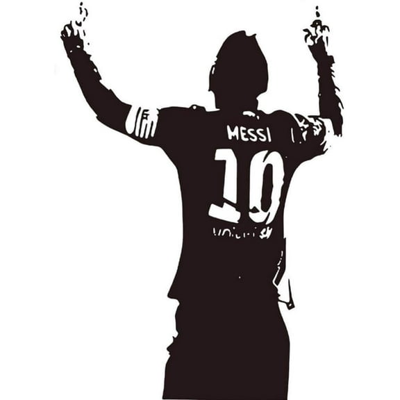 QTH Lionel Messi Art Wall Decal Messi Classic Pose Vinyl Wall Sticker Messi Football Star Wall Sticker 75x105 cm