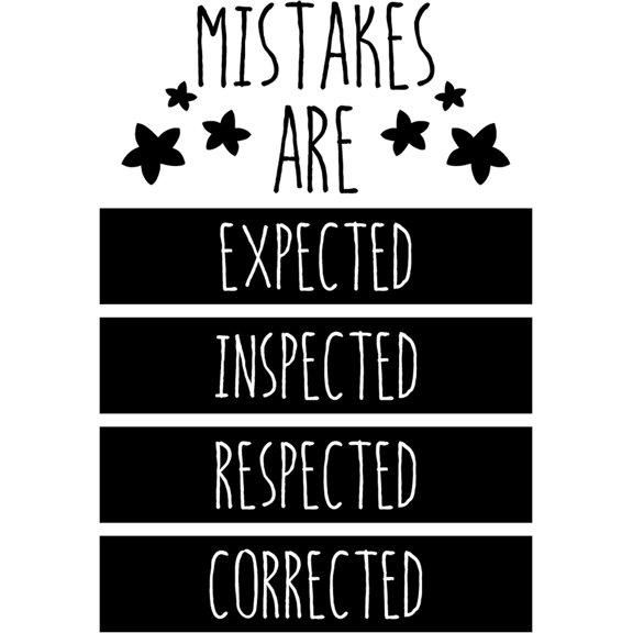QTH Mistakes Classroom Decor - Inspirational Wall Decal Motivational Wall Art Quote Positive Home Office School Classroom Decor Vinyl Decoration Encouragement Gift 17x25 Inches