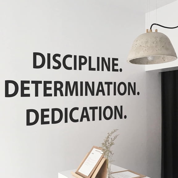 QTH Motivational and Inspirational Office Wall Decal Sticker Vinyl Quotes for Business Teamwork Words and Saying Positive Decoration (Discipline Determination DEDICATION)