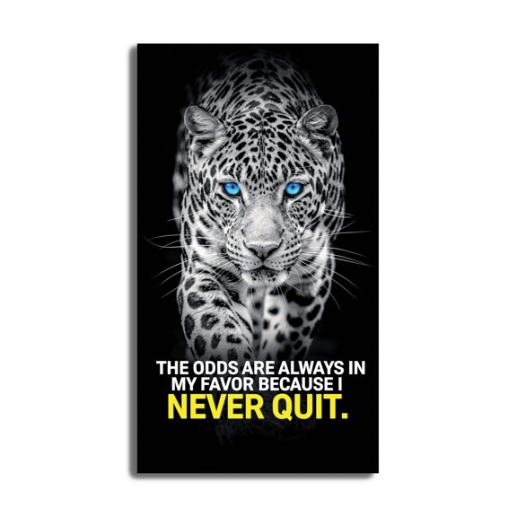 QTH Motivational Leopard Eye Print,thlete Wall Decor, Sporty Gift - Set of 1 Pcs (12x18) Unframed