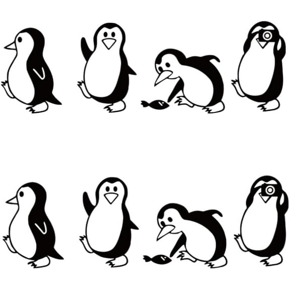 QTH Penguin Wall Stickers Decal Removable Art Murals Home Background Decoration for Bedroom Classroom Living Room Office Gym