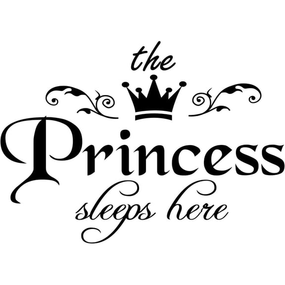 QTH Princess Expressions Simple and Artistic Black and White Wall Stickers for Girls' Room Decor, DIY Princess Decals Easy-to-Apply, Removable, High-Adhesive Wall Art for Home Decoration