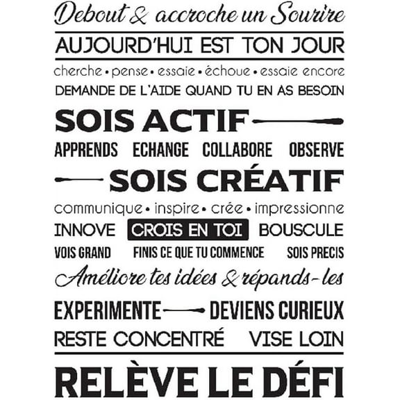 QTH Relve Le Dfi French Quotes Vinyl Wall Sticker Poster Decor Waterproof Wallpaper Livingroom Decoration Decals Murals 55x75cm