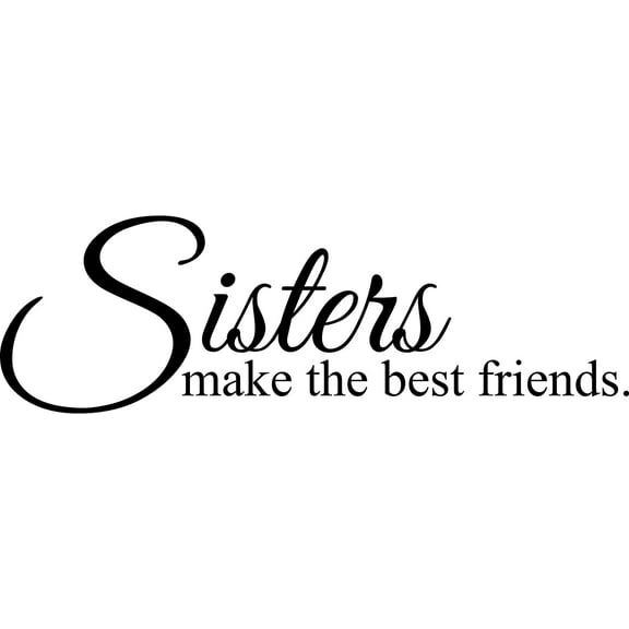 QTH Sisters Make The Best Friends - Large Wall Decals for Bedroom Family Nursery Decal Quote Word Sayings Sticker Sign Family Decor Removable Vinyl for Room Home 32x10 Inches