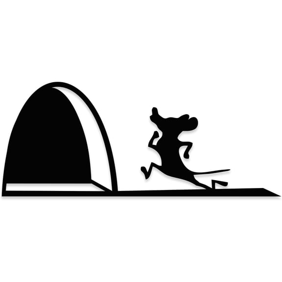 QTH Sticker Mouse Hole I Black Glossy I 20 x 8.5 cm I Wall Sticker I Self-Adhesive I Funny Sticker for The Wall I Home Decoration I Mouse Sticker I dv_620