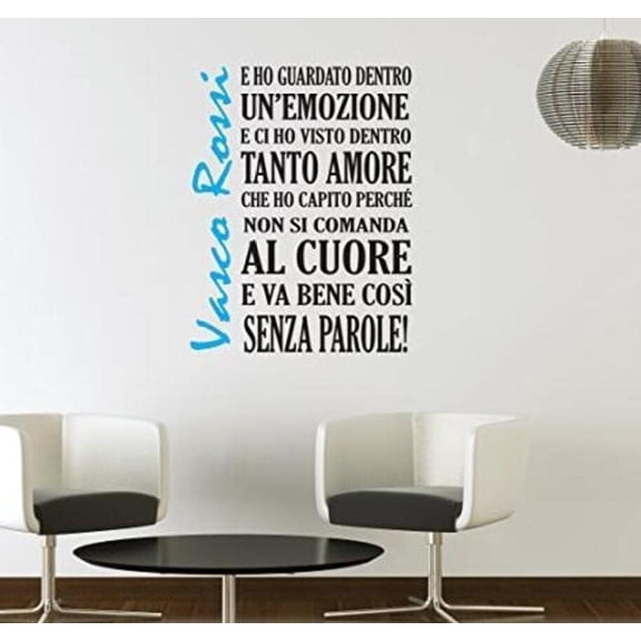 QTH Stickers On The Wall Art Words Say Home Decoration of Bedroom,Living Room,Office Italian Celebrity Proverbs 45X60Cm