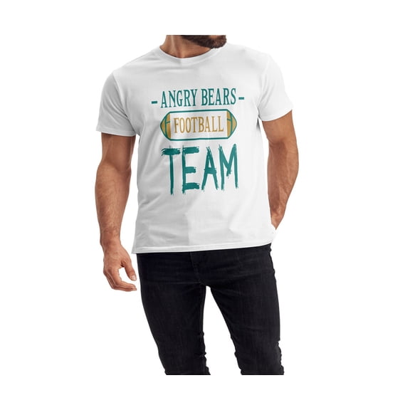 QTH Unisex Men and female White Half Sleeve Tee – Bold, Stylish & Comfortable – Angry Bears Trendy Print, Size "2XL"