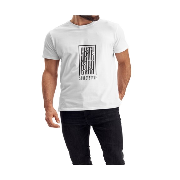 QTH Unisex Men and female White Half Sleeve Tee – Bold, Stylish & Comfortable – Skate Board Street Style Trendy Print