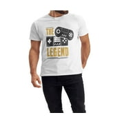 QTH Unisex Men and female White Half Sleeve Tee   Bold, Stylish & Comfortable   The Legend Trendy Print, Size 2XL