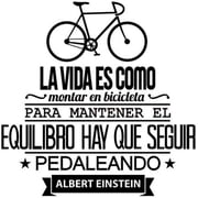 QTH Vinyl Wall Spanish Quote Inspirational Phrase Life Biking Sticker Living Room Home Decor Wall Art Decoration Poster 43 x 43 cm