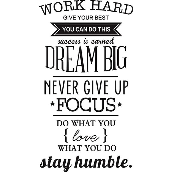 QTH Wall Sticker of English Family/House Rules/Quotes/Saying Dream Big Inspiration Quotes, DIY Home Decoration Wall Art Decor Decal