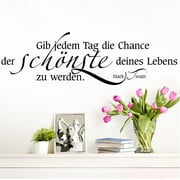 QTH Wall Tattoo Quote Gib Jedem Tag die Chance Black 80 x 27 cm I Hallway Living Room Self-Adhesive Sticker Wall Sticker Saying Wall Sticker W3304