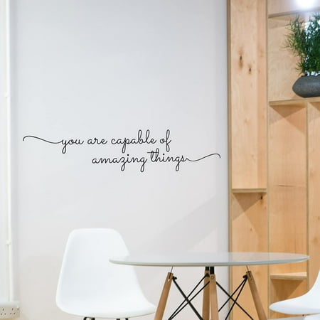 QTH You are Capable of Amazing Things LARGE Inspirational Wall Decal Sticker Motivational Office Decor Quote Inspired Motivated School Classroom Words and Saying 36x8 in