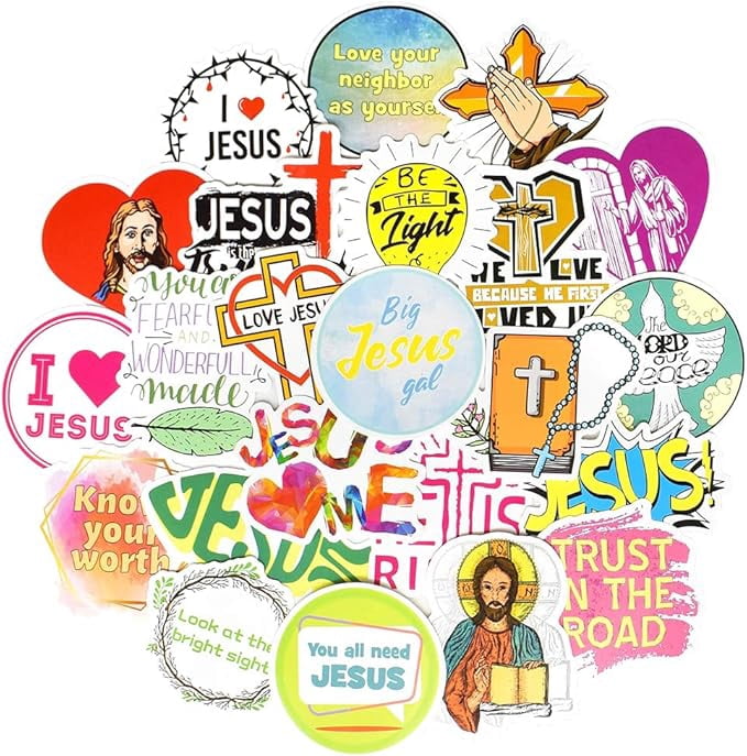 QTL Christian Stickers for Water Bottles Jesus Stickers for Laptop ...