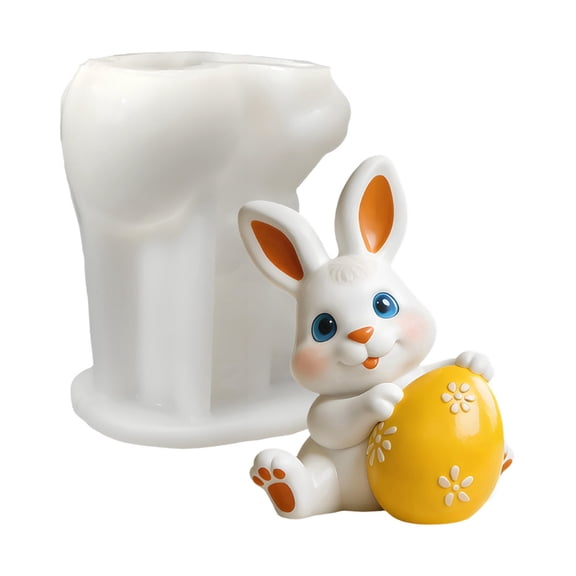 QTMY 4 Pack Easter Rabbit Bunny Silicone Mold for Making Chocolate,Candle,Resin,Cake Decorating, Soap, Candy, Fondant, Crayon,Ice Tray